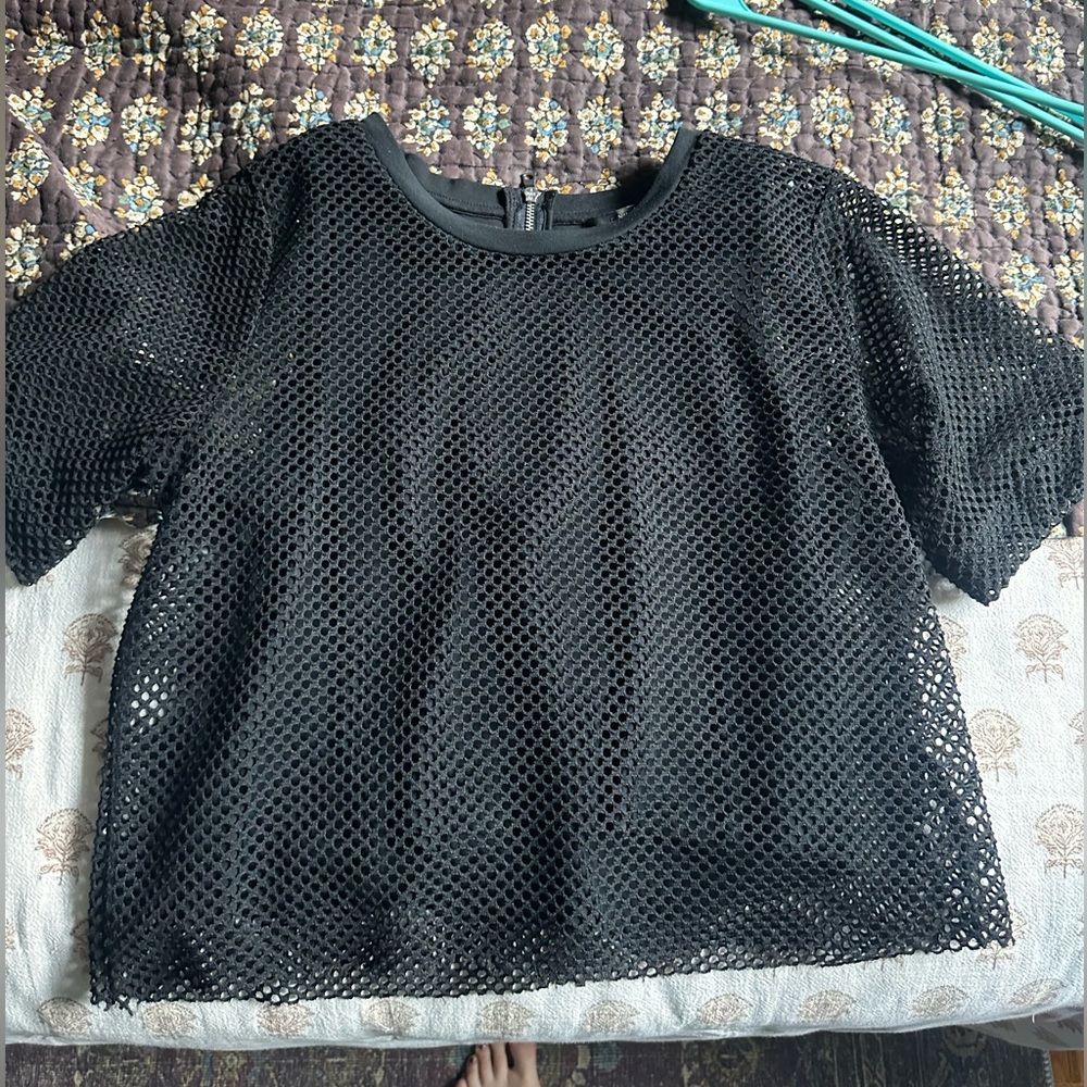 Banana Republic Black Mesh Short Sleeve T-shirt
